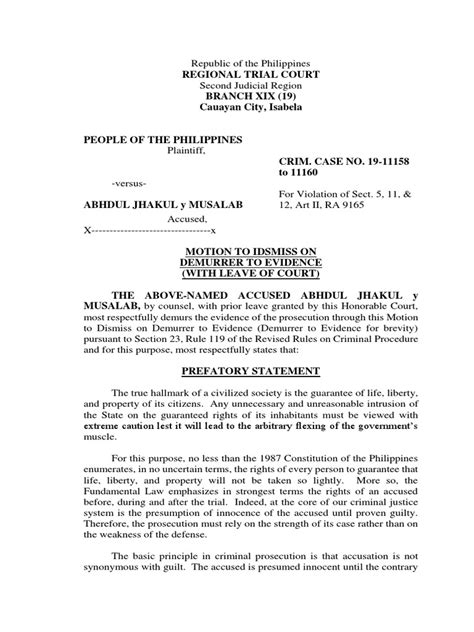 demurrer to evidence in tagalog|G.R. No. 233437 .